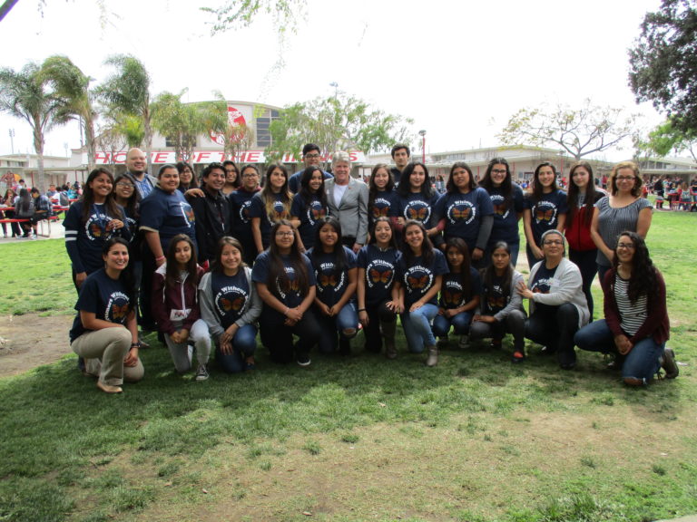 Congresswoman Julia Brownley pays a visit to the Hueneme High School Dream Scholars to show her support on the implementation of AB540 Safe Zones across OUHSD.